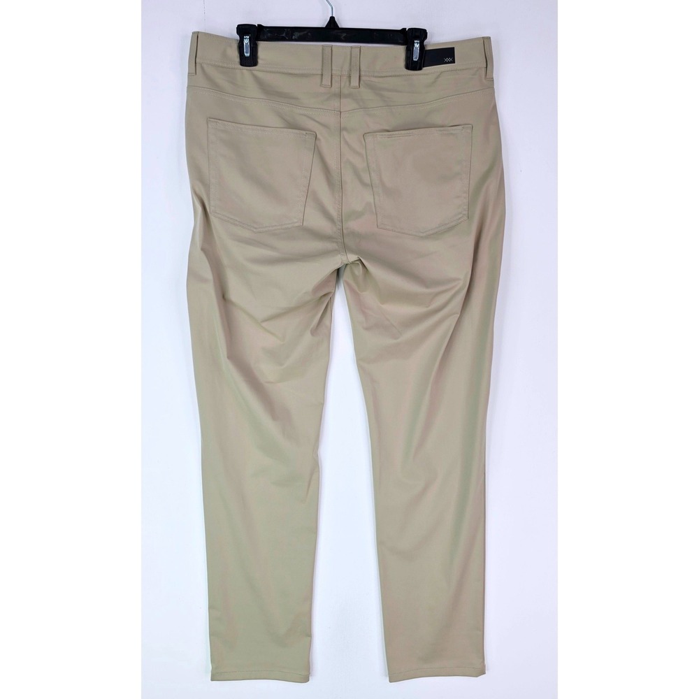 Rhone Commuter Pants Mens 36x32 Khaki Tan Slim Fit Stretch 5-Pocket Trousers - Picture 9 of 15